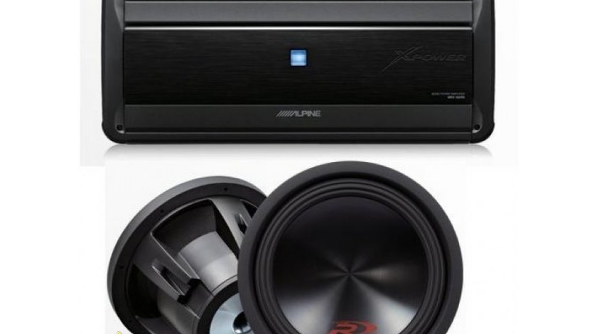 Pachet Super Bass 2 x Subwoofer Alpine SWR 12D2 3000W Amplificator Alpine MRX M240