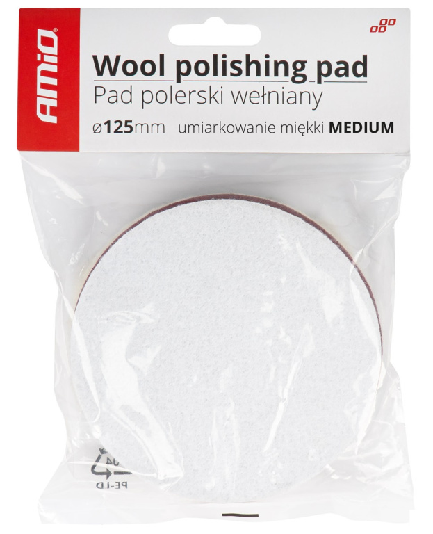 Pad Burete Lana Polish Si Lustruit Blana Mediu Amio Velcro 125mm 03705
