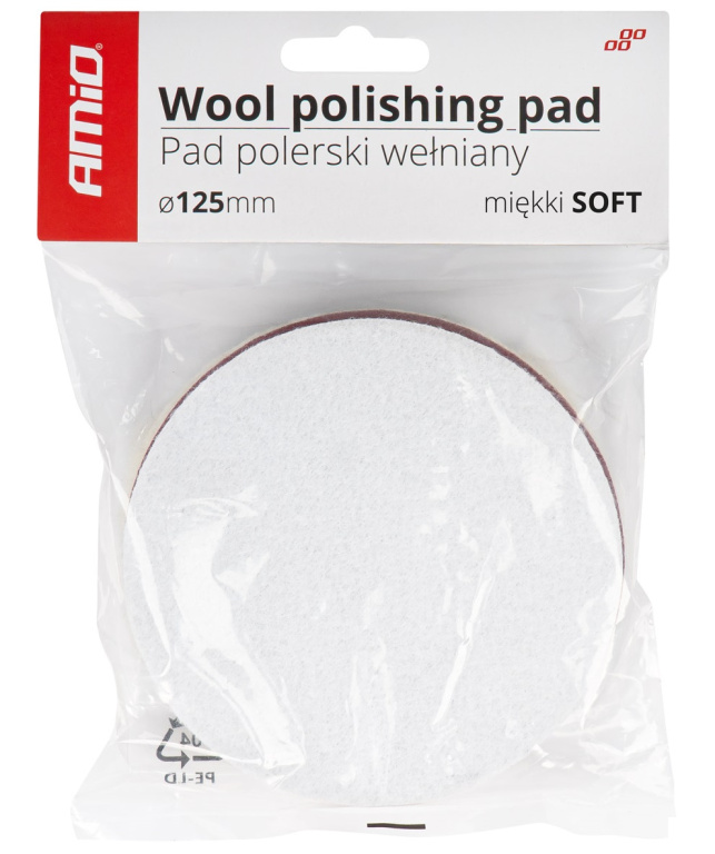 Pad Burete Lana Polish Si Lustruit Blana Moale Soft Amio Velcro 125mm 03704