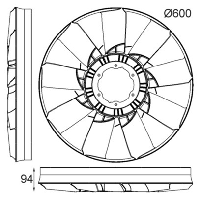 Paleta Ventilator Agr Mahle Behr John Deere CFW 52 000P