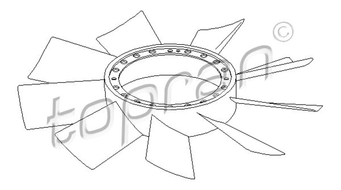 Paleta ventilator, racire motor (401004 HAN) MERCEDES-BENZ