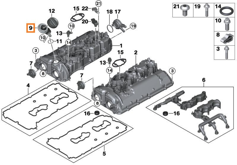 Palnie Umplere Ulei Motor Oe Bmw 11127935127