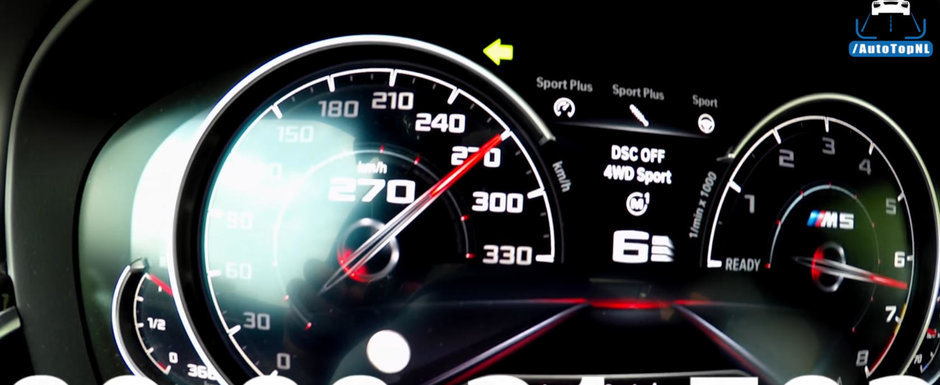 Pana si haterii sunt impresionati de acceleratia noului M5. Uite cat de rapid ajunge la 308 km/h Pana si haterii sunt impresionati de acceleratia noului M5. Uite cat de rapid ajunge la 308 km/h