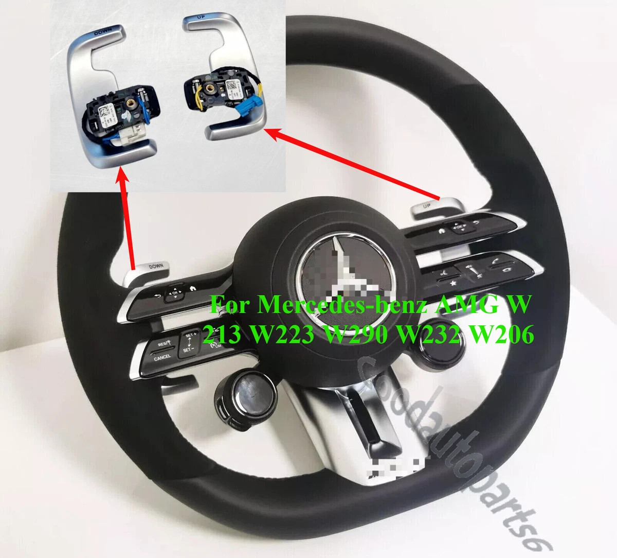 Pandele volan Mercedes AMG W232 W213 W223 W290 W206 (2021-2025) cod A0005451327 / A0005451427