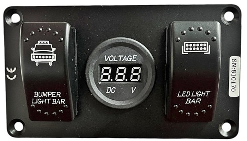 Panou 2 Intrerupatoare Tip Rocket Si Voltmetru 12x7cm 12V / 24V YJ-SPA100 120924-5