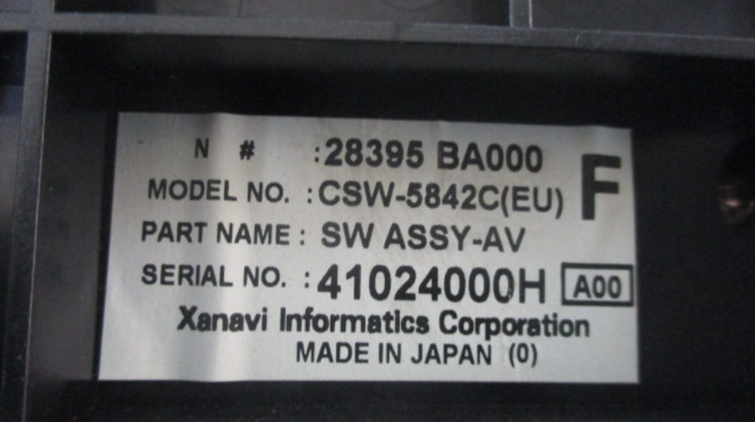 PANOU AC / COMANDA NAVIGATIE / RADIO COD 28395BA000 NISSAN PRIMERA P12 FAB. 2001 - 2008 ⭐⭐⭐⭐⭐