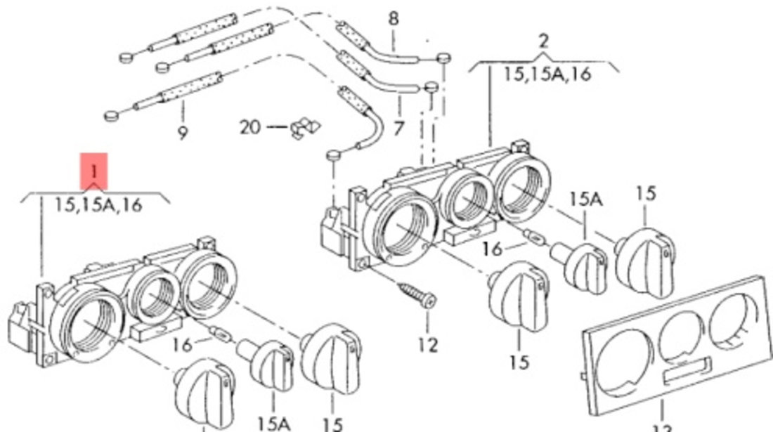 Panou AC Volkswagen Golf 4 1J0820045F OEM 1J0820045F