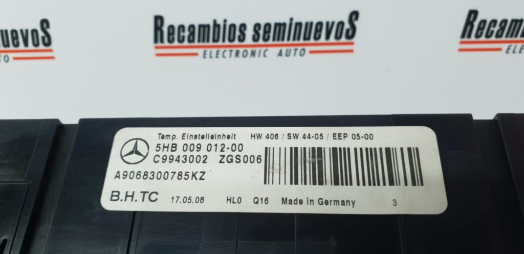 Panou clima MERCEDES-BENZ SPRINTER A 906 830 07 85 KZ / A9068300785KZ / 74553405 / 5HB 009 012 00 / 5HB00901200A 906 830 07 85 KZ / A9068300785KZ / 74553405 / 5HB 009 012 00 / 5HB00901200