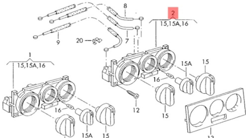 Panou climatizare Volkswagen Golf 4 break 2005 OEM 1J0819045F