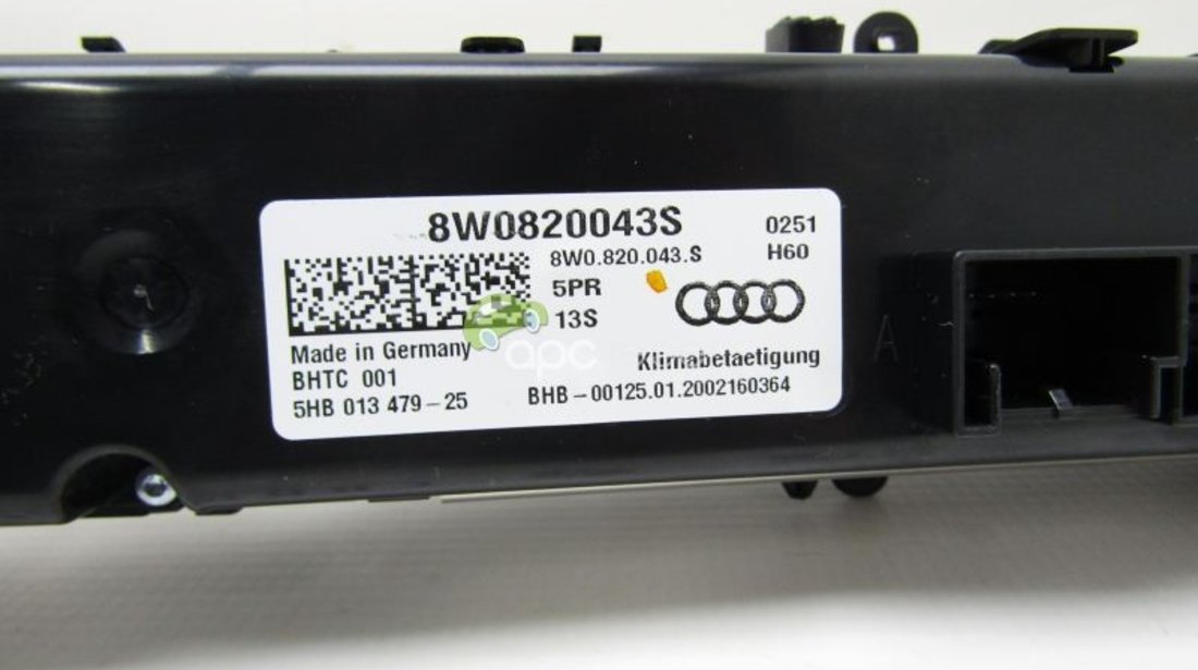 Panou climatronic Audi A4 B9 8W / A5 F5 / Q5 FY / RS4 , RS5 - Cod: 8W0820043S