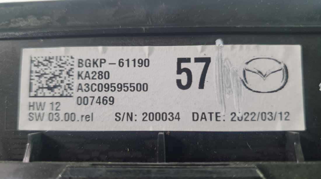 Panou comanda clima bgkp-61190 a3c09595500 Mazda CX-30 DM [2019 - 2023] 2.0 benzina + hybrid PEXN