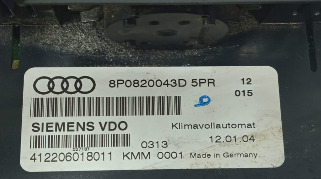 Panou comanda clima climatronic 8p0820043d Audi A3 8P [2003 - 2005]