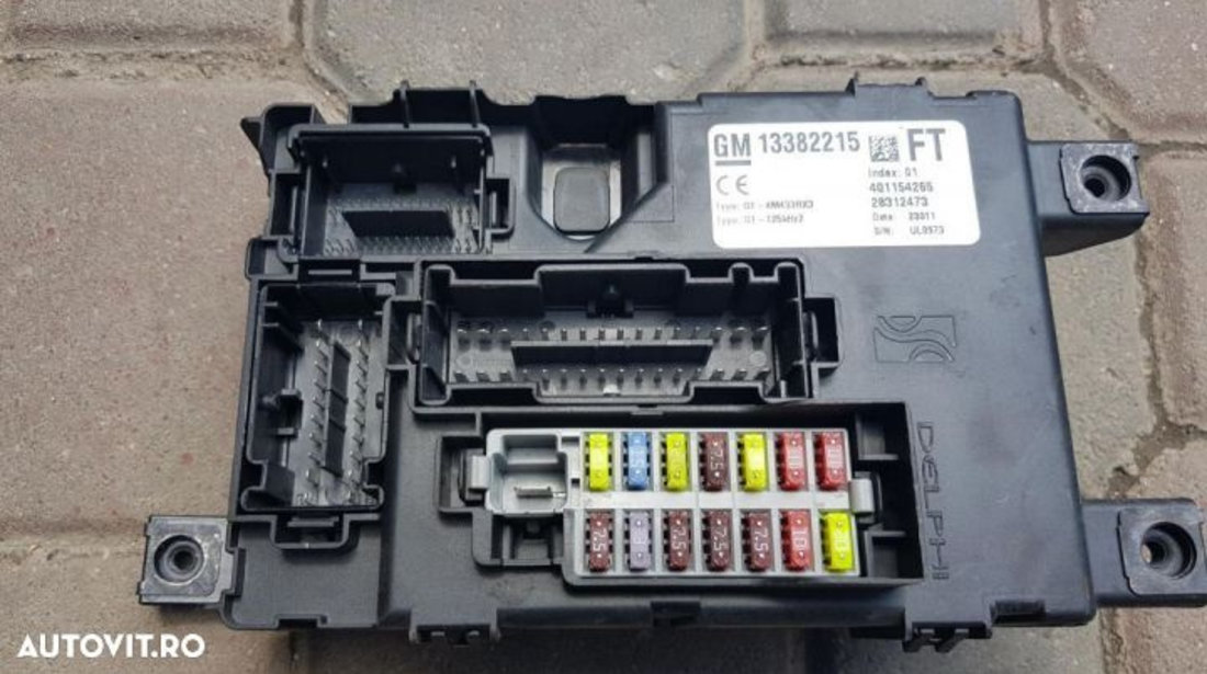 Panou de siguranțe, modul confort BCM Opel Corsa D, cod GM 13382215 FT