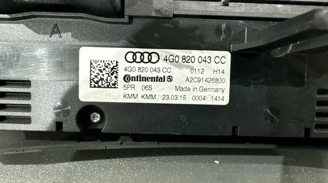 Panou / Modul clima 4G0820043CC AUDI A6 C7 Avant (4G5, 4GD) 3.0 TFSI quattro 310 cai