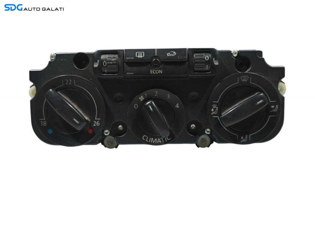 Panou Modul Unitate Comanda AC Aer Conditionat Clima Climatronic cu Incalzire in Scaune Volkswagen Golf 5 Plus 2004 - 2008 Cod 1K0820047DQ [LR1285]