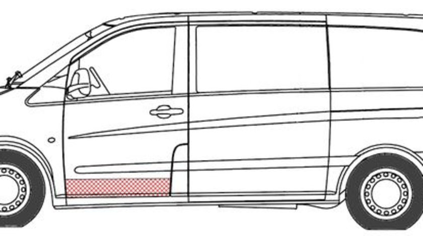 Panou pentru reparatie usa fata stanga duct MERCEDES VITO intre 2003-2010