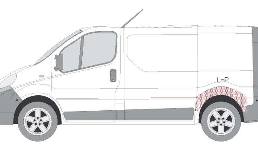 Panou reparatie roata spate stanga/dreapta interior partea NISSAN PRIMASTAR; OPEL VIVARO A; RENAULT TRAFIC II dupa 2001