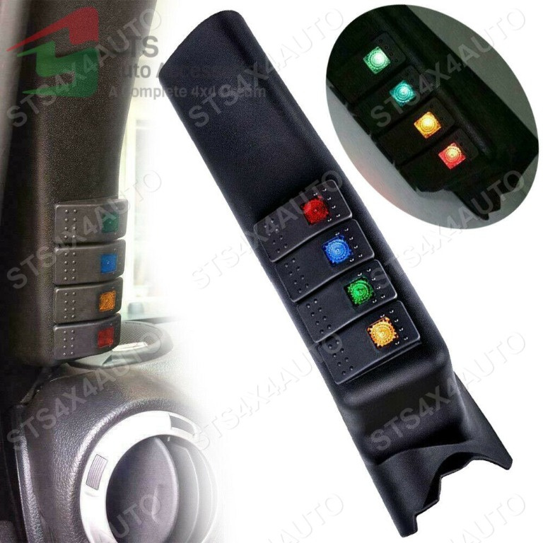 PANOU SUPLIMENTAR STALP CU 4 COMUTATORI JEEP WRANGLER JK 2007-2017 [A-PILLAR]
