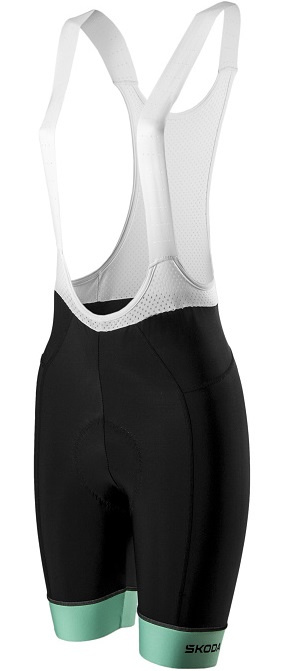 Pantaloni Ciclism Femei Oe Skoda Cycling Negru / Alb Smarald Marimea XXL 000084615S