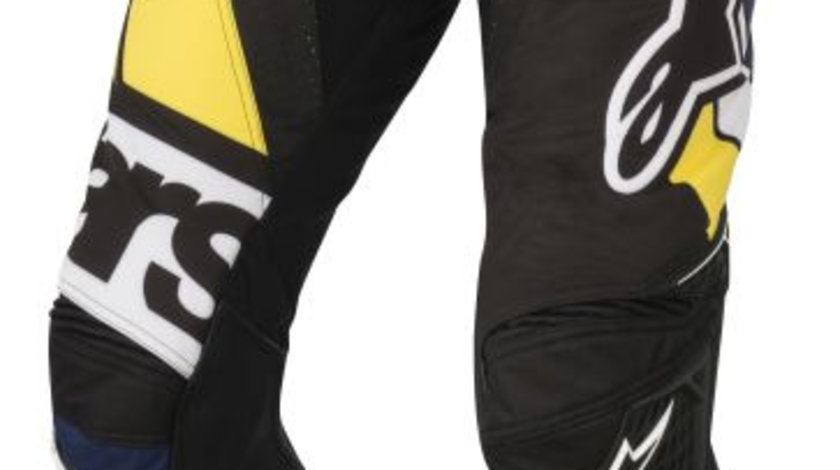 Pantaloni Moto Alpinestars Mx Racer Techstar Factory Negru / Alb / Albastru / Galben Marimea 30 3721018/1725/30