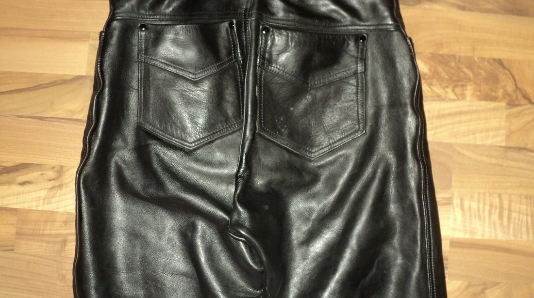 pantaloni moto chopper rock strada marimea 52 -piele naturala si GECI MOTO