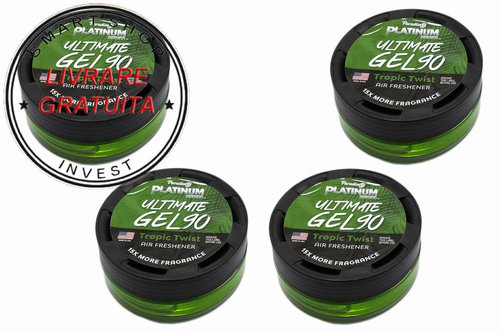 Paradise Fresh Aer Ultimate Gel Odorizant Seria Platinum 4 Bucati Tropic Twist- livrare gratuita