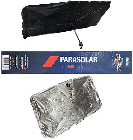 Parasolar Auto Tip Umbrela Carmax Negru 134x80cm 52273