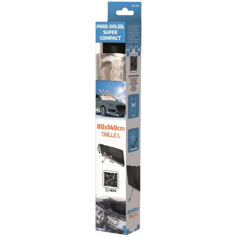 Parasolar Auto Tip Umbrela Custo Pol, Marimea L, 80x140 cm, Negru / Argintiu 35504576