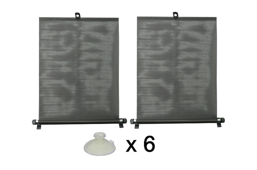 Parasolar Cu Role Cu Ventuze 2 X 55 Cm Negru, Pvc Amio CC61005