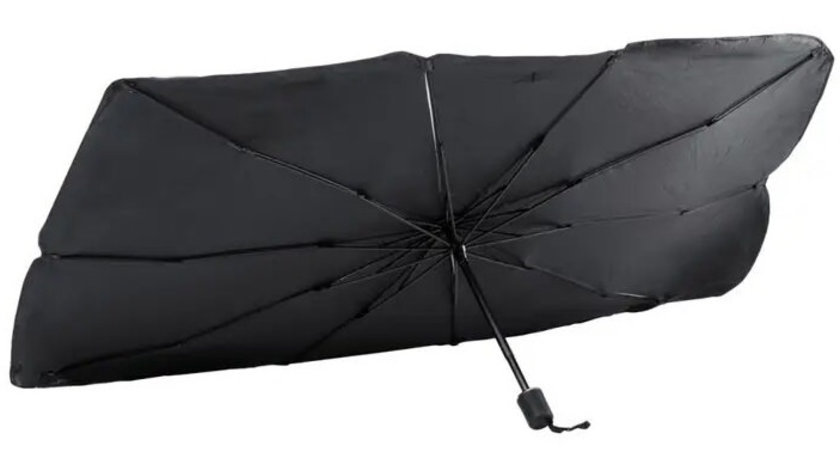Parasolar Pliabil Tip Umbrela Pentru Interior Parbriz, 124x64cm, Negru IN2246---mkp