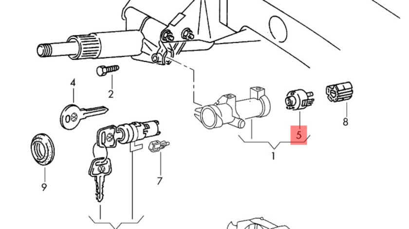 Parte electrica contact Volkswagen Passat B5.5 (3B) Berlina 2005 1.9 TDI OEM 4B0905849