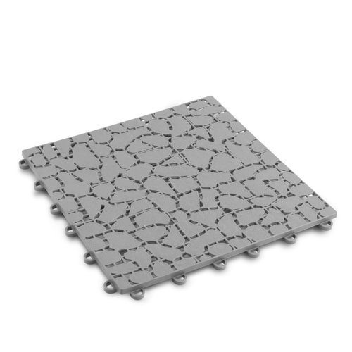 Paviment pentru gradină - model piatră - plastic - 29 x 29 cm - gri - 4 buc/pachet 11533B