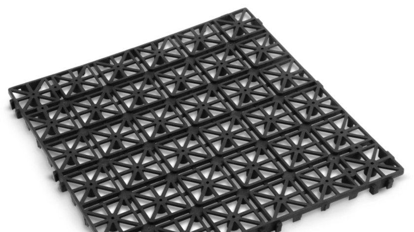 Paviment pentru gradină - plastic - negru - 29 x 29 x 1,5 cm - 4 buc/pachet 11529