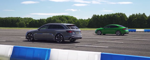 Pe hartie sunt la fel de rapide, insa altfel ar putea sta situatia in lumea reala. Scurta liniuta intre Audi RS3 si RS4 Avant