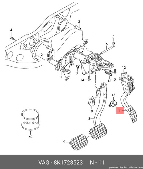 Pedala acceleratie Audi A4 B8 2.7 TDI CGK OEM 8K1723523