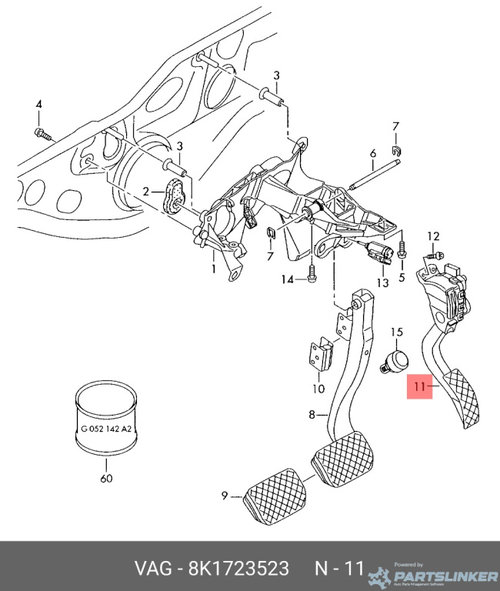 Pedala acceleratie Audi A4 B8 (8K) Avant 2011 2.0 TDI OEM 8K1723523