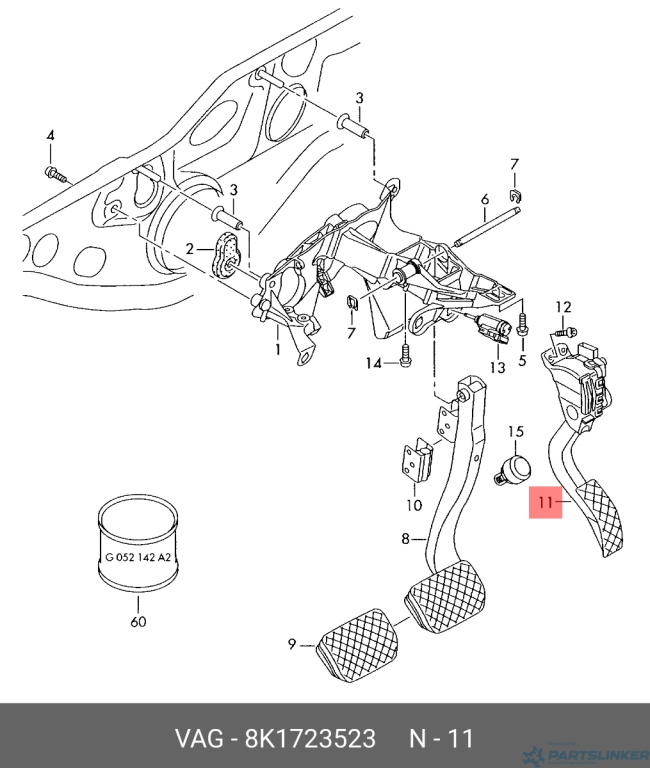 Pedala acceleratie Audi A4 B8 (8K) Avant 2011 2.0 TDI OEM 8K1723523