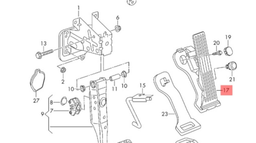 Pedala acceleratie Volkswagen Golf 6 (5K) Hatchback 2010 1.4 16V OEM 1K1721503T