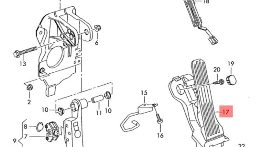 Pedala acceleratie Volkswagen Touran (1T1) Monovolum 2003 1.9 TDI OEM 1T2721503G