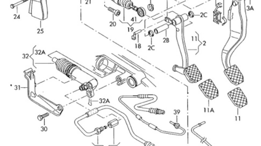 Pedala de frana Audi A4 8E 2002 2003 2.5 TDI AKE OEM 8E1721117A