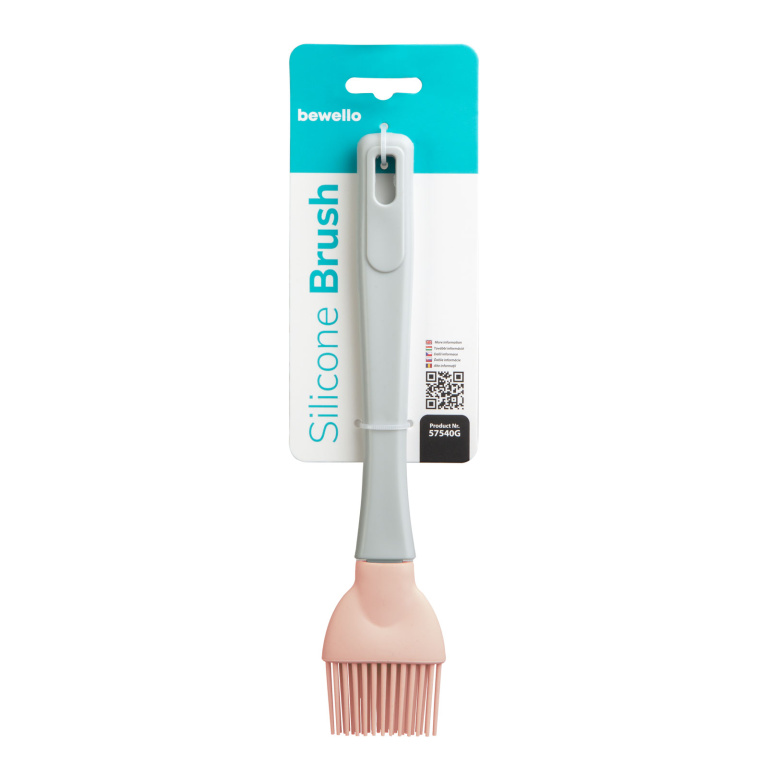 Pensulă din silicon - culoare piersică - 23,5 x 4,9 x 1,7 cm 57540P