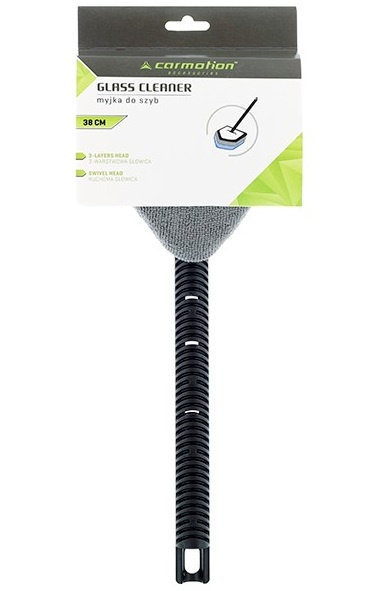 Perie De Curatat Geamuri Din Microfibra, Triunghiular, Maner De 38 cm Carmotion 63494