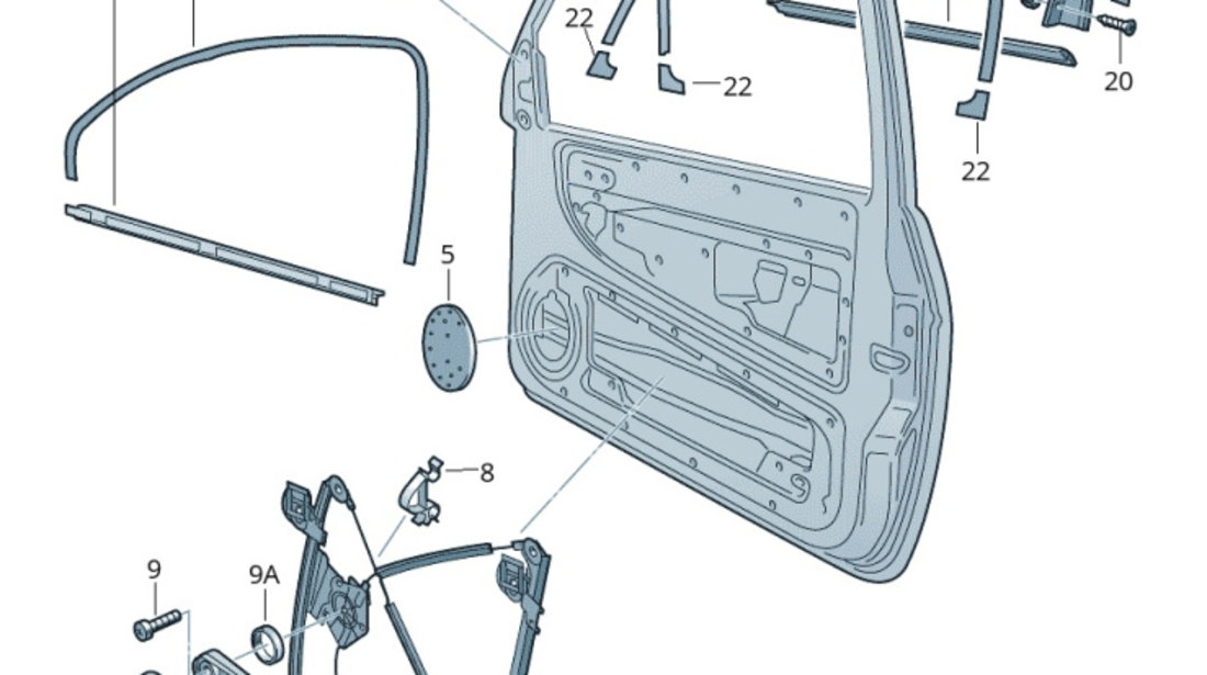 Perie Exterioara Geam Usa Fata Stanga Oe Volkswagen Lupo 1998-2005 6E0837477B41