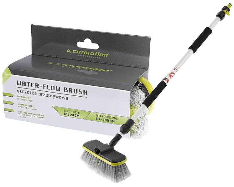 Perie Spalat Auto Telescopica Cu Racord Apa 20cm / 8&quot; Cu Maner Telescopic 80-130cm Carmotion 63510