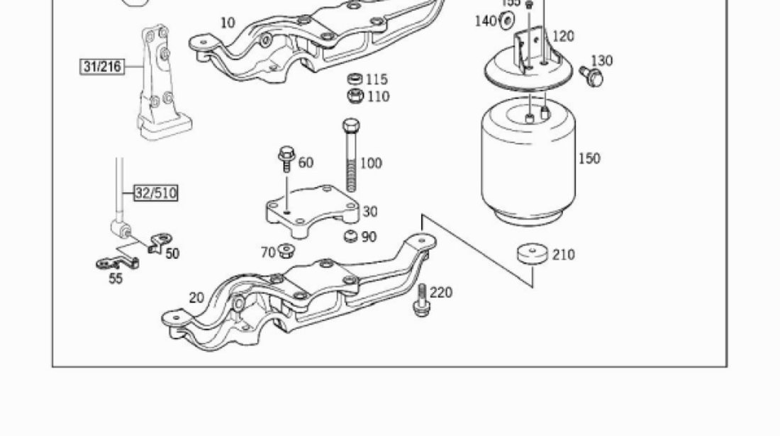 Perna aer completa punte spate Mercedes Actros,Axor (poz.150) AIRTECH 9423202221