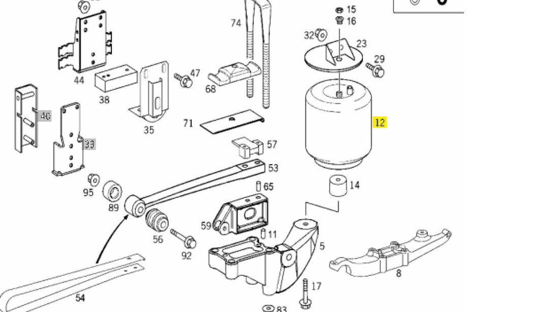 Perna aer completa punte spate Mercedes Atego (VOSS 232) PHOENIX A9743200417