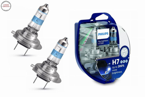 Philips Bec Halogen Auto H7 12V 55W PX26d RacingVision GT200 (1 set)