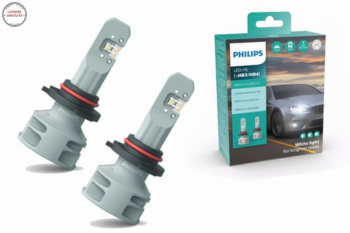 Philips Bec LED HB3 HB4 12V 24V P20d P22d Ultinon Pro5100 HL 5800K Philips (1set)- livrare gratuita