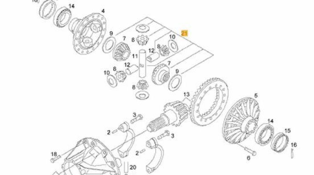 Pinion atac+coroana dintata 27/12 diferential punte HY-1350 Man EURORICAMBI 81.35199-6598