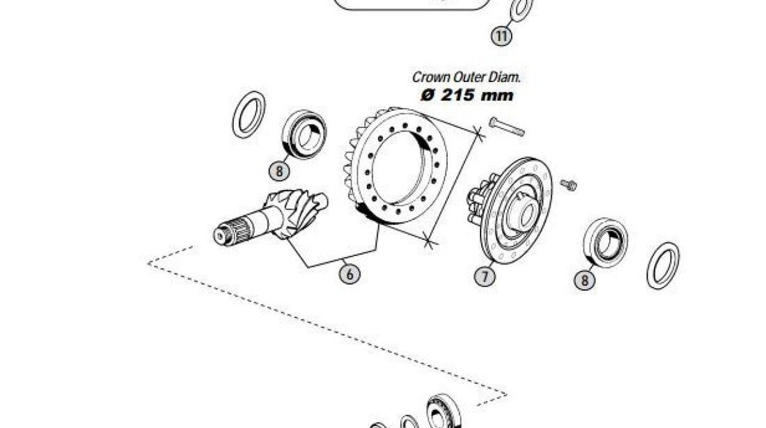 Pinion atac+coroana dintata 35/8 axa spate Mercedes Sprinter III Vw Crafter EURORICAMBI 904 350 0039